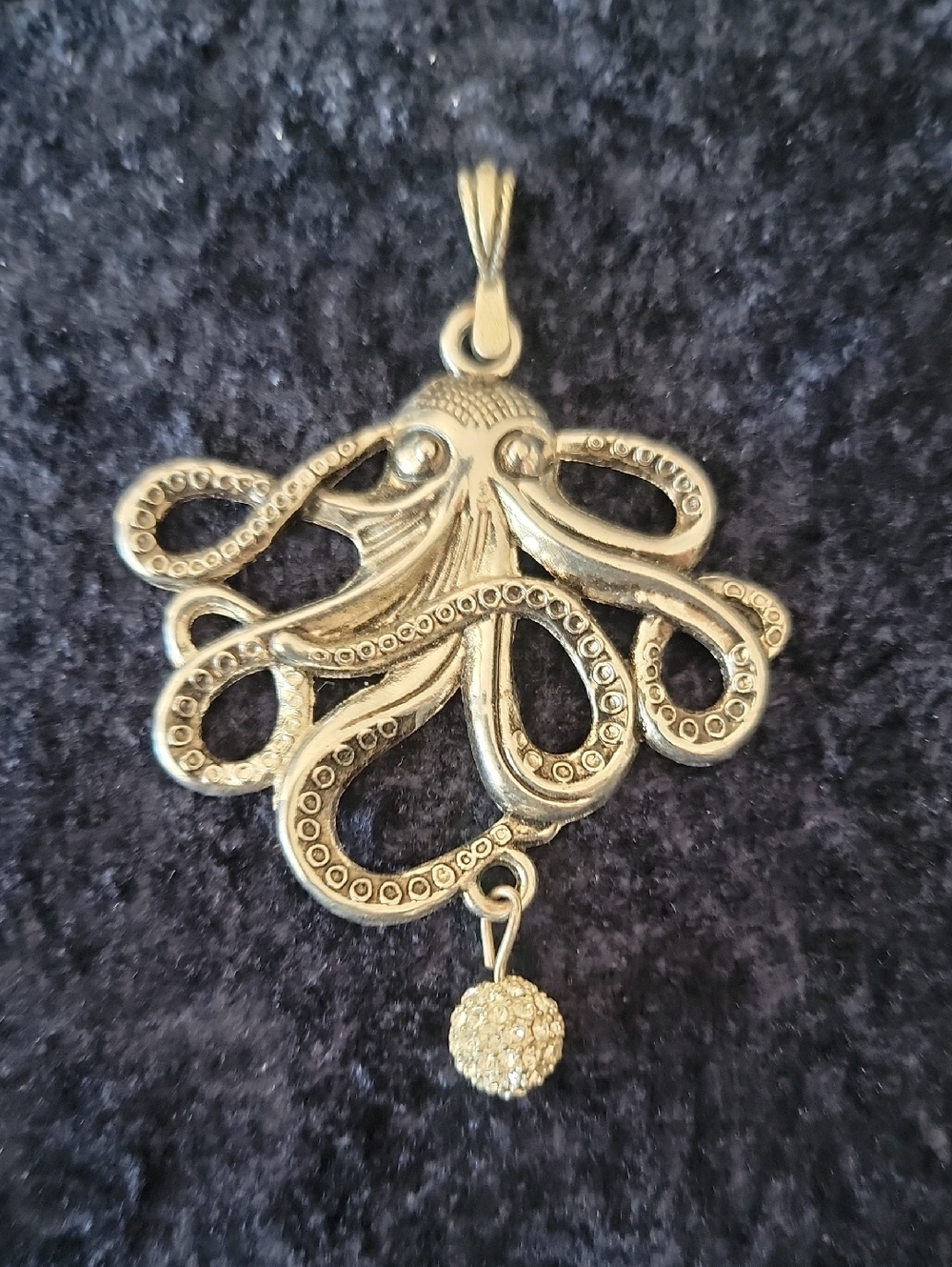 Octopus Pendant Necklace Silver Tone